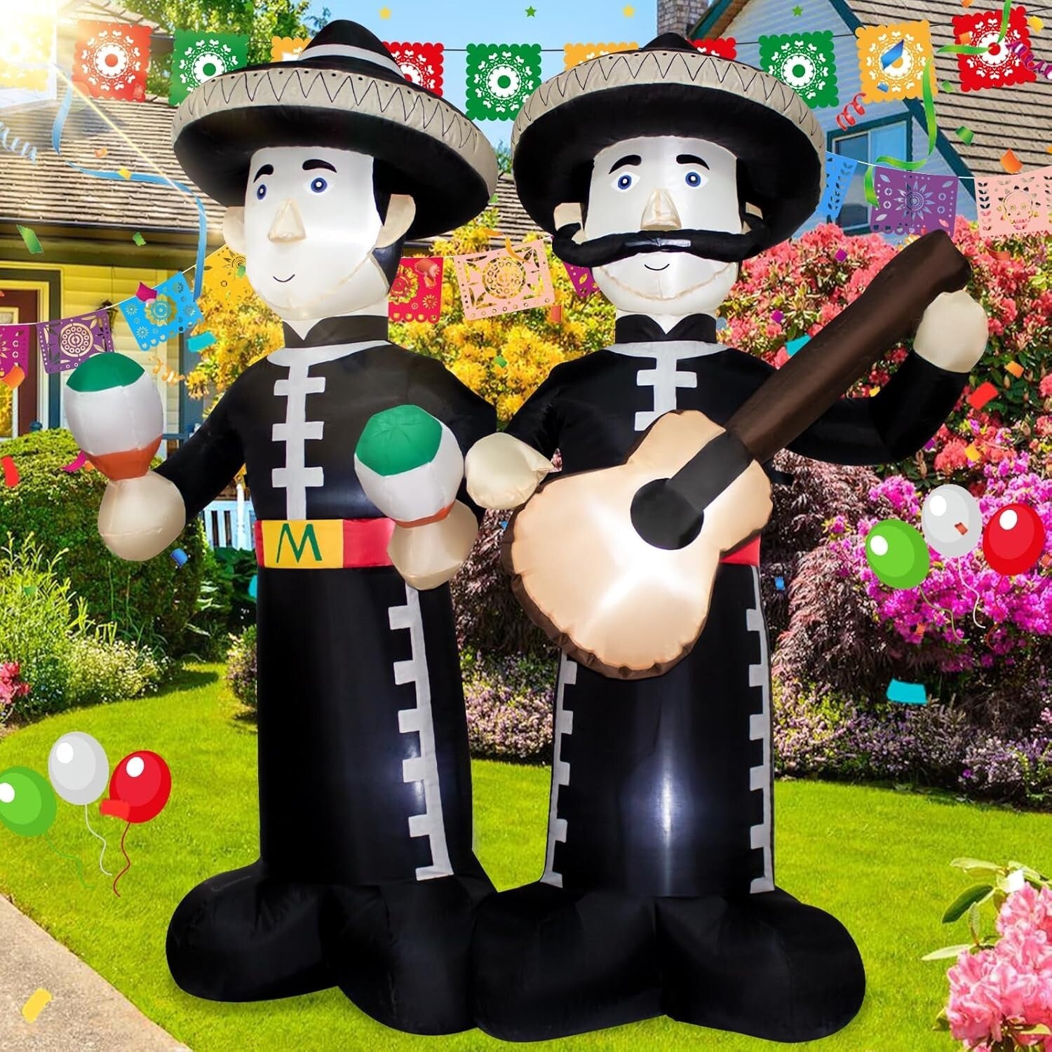 Festive 6FT Inflatable Mariachi with LED Lights - Indoor/Outdoor Party Must-Have
