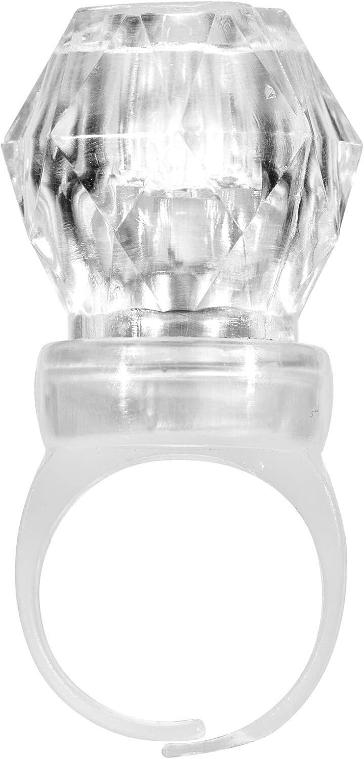 60 Pack LED Glow Rings - Bright Diamond Light-Up Rings for Parties & Events