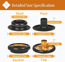 Load image into Gallery viewer, Versatile 100 Set Metal Snap Fasteners Kit with Brass Construction and Pliers