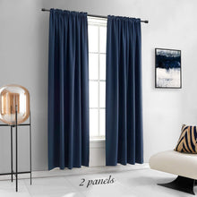 Load image into Gallery viewer, Elegant Navy Blue Blackout Drapes 84” Long, 60” Wide - Perfect for Modern Rooms