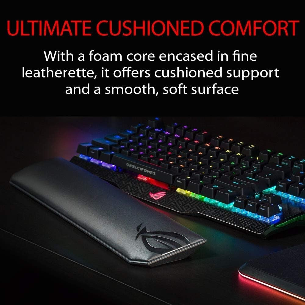 Versatile Ergonomic Wrist Rest for Gaming and Office Use - Black Rubber Cover