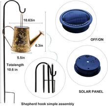 Load image into Gallery viewer, Charming 2 Pack Solar Watering Can Lights with Shepherd Hooks – Outdoor Decor