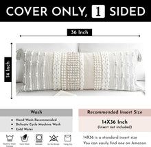 Load image into Gallery viewer, Handmade Light Gray Lumbar Pillow Cover 14x36 for Modern Farmhouse Decor