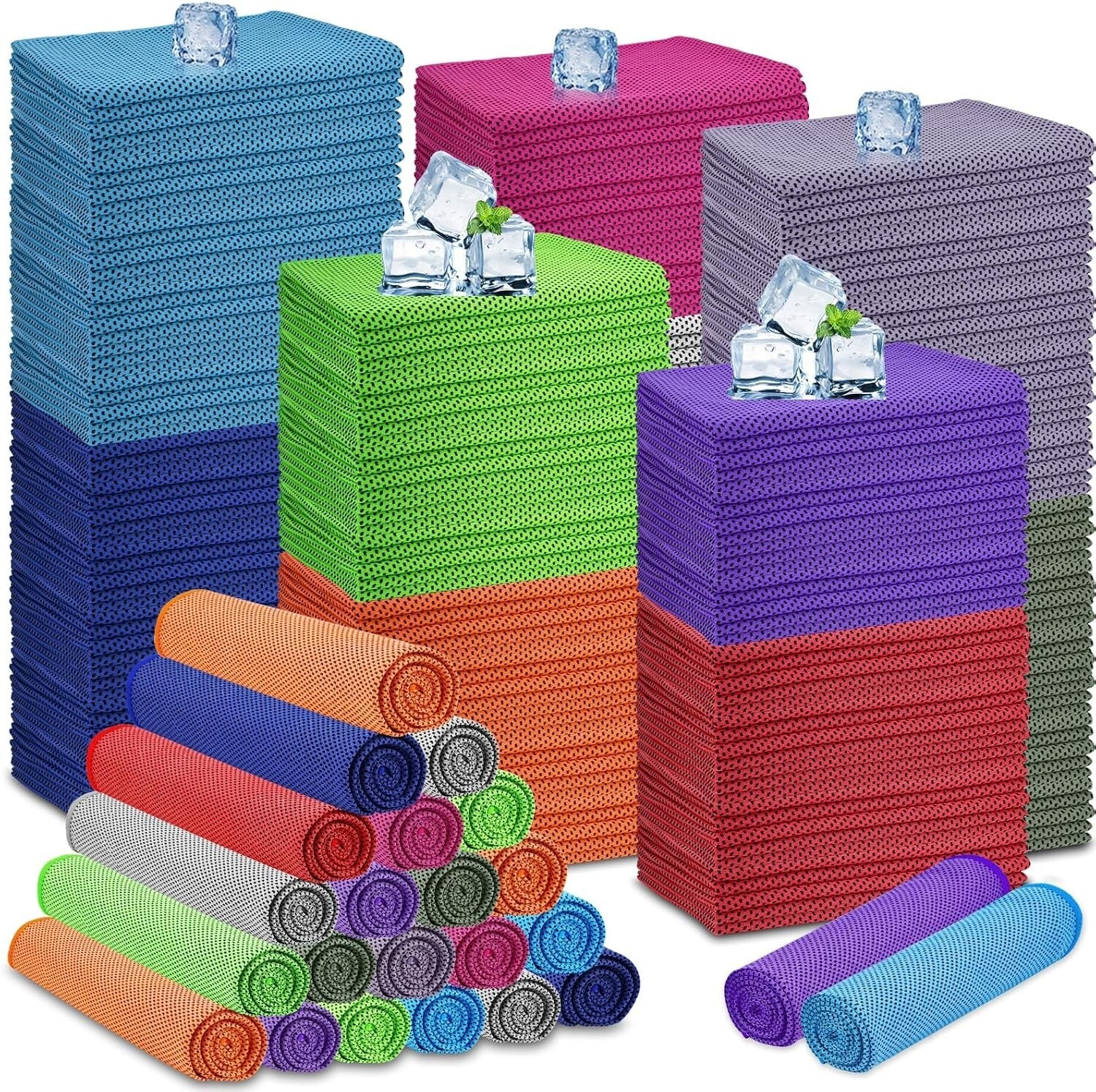 Quick-Dry Microfiber Cooling Towels Bulk - 200 Pack for Sports and Fitness