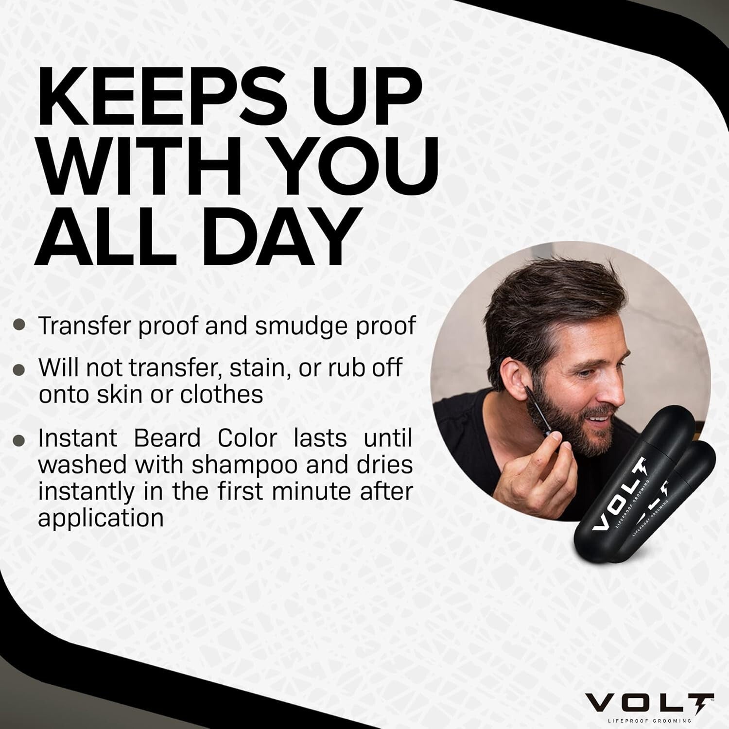 Instant Brush-On Beard Color in Onyx Black - Quick Dry & Travel-Friendly 2 Pack