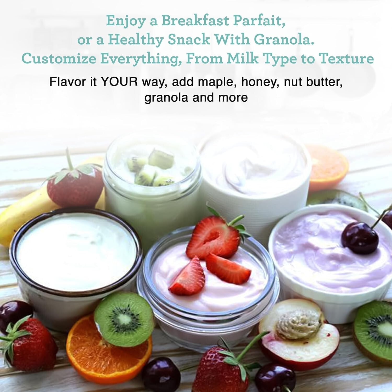 Create Probiotic-Rich Homemade Yogurt: Automatic Maker with Timer & Storage Jars