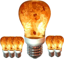 Load image into Gallery viewer, Unique Himalayan Salt Light Bulbs - Dimmable E26, 60W Equivalent, Calming Amber