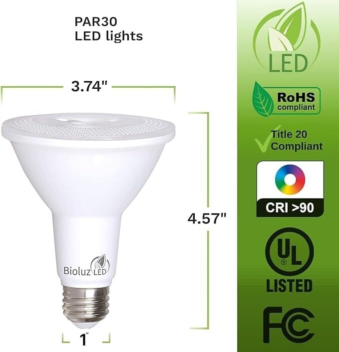 Energy-Efficient 20-Pack LED Bulbs, 3000K Soft White, Dimmable & Flicker-Free