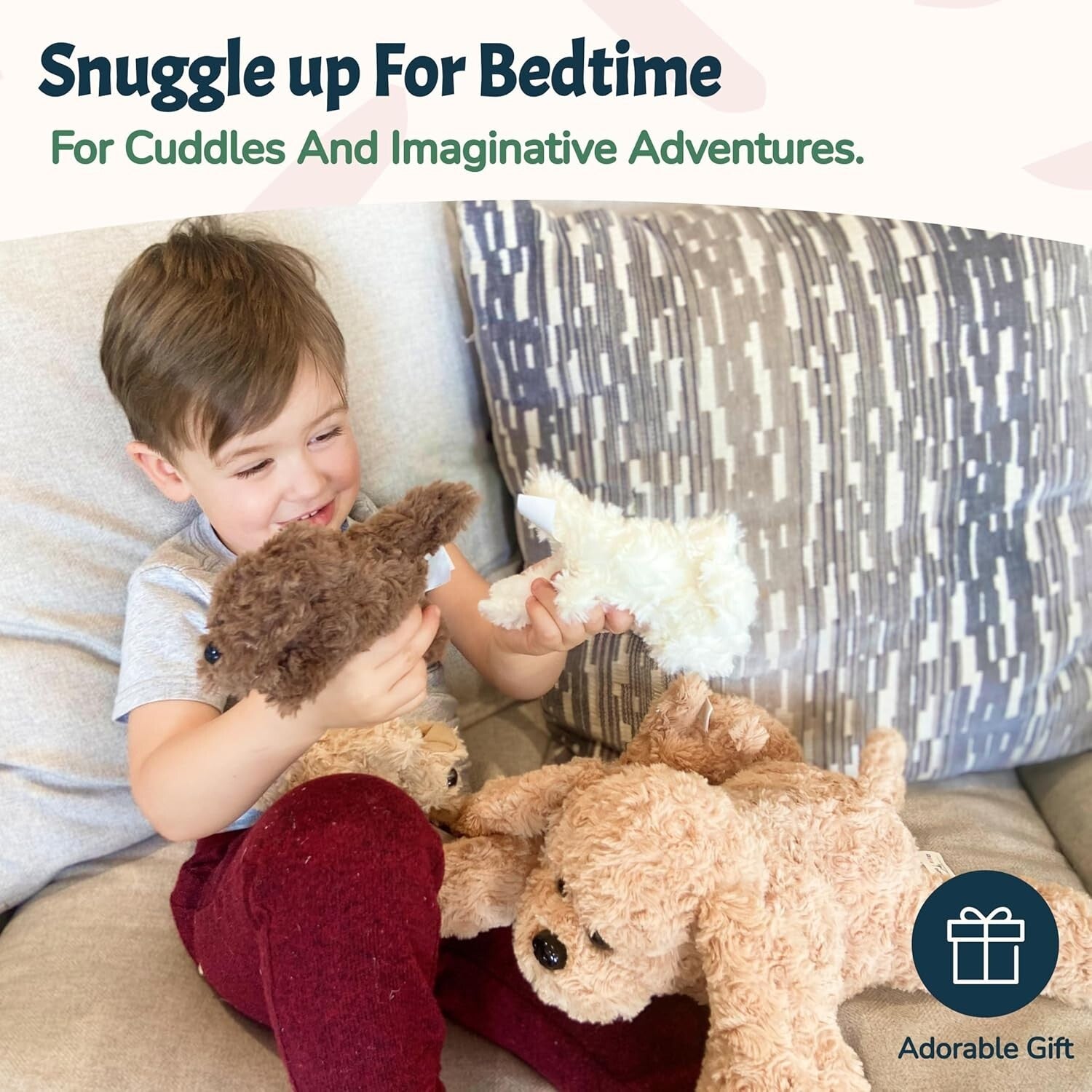 Adopt Your Puppy Family: Enchanting Labradoodle Plush with Four Puppies Included