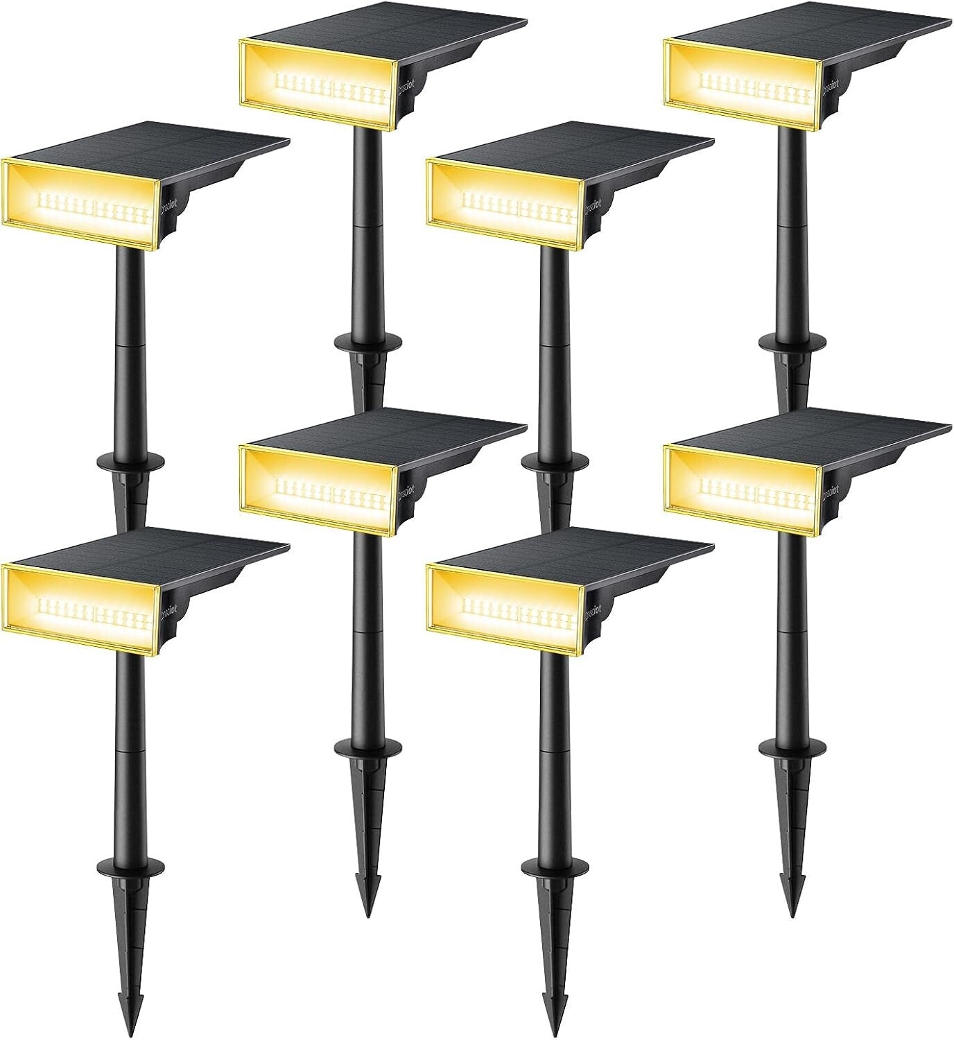 Durable Solar Powered Spotlights - 8 Pack of Adjustable 3000K Outdoor Lighting