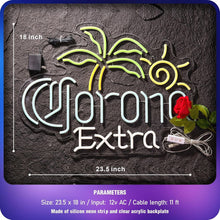 Load image into Gallery viewer, Stylish 24" Beer Neon Sign - Ice Blue Acrylic Light with Dimmer &amp; Chain