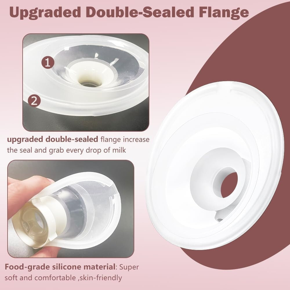 Efficient Breast Pump Parts Set with 24mm Flange and Milk Collector for Moms
