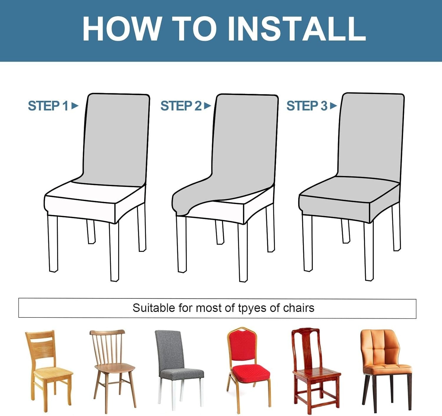 Fashionable Dining Chair Protectors - Waterproof and Washable, Argyle-Dark Gray