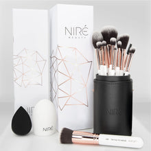 Load image into Gallery viewer, Complete Professional Vegan Makeup Brush Set - Soft Brushes &amp; Eco-Friendly Case