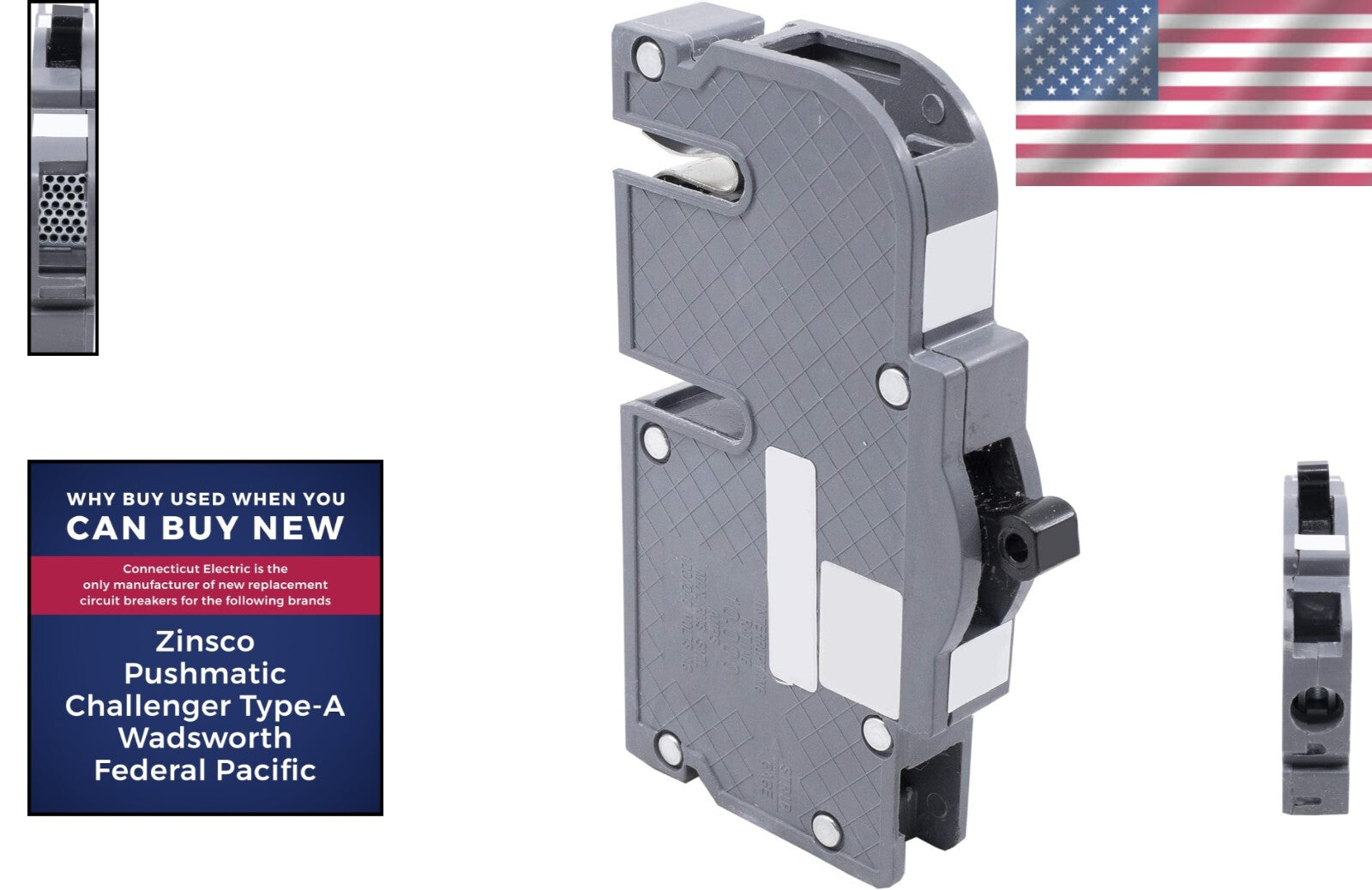 20 Amp Thick Series Circuit Breaker - Plug-in One Pole for Zinsco Panels