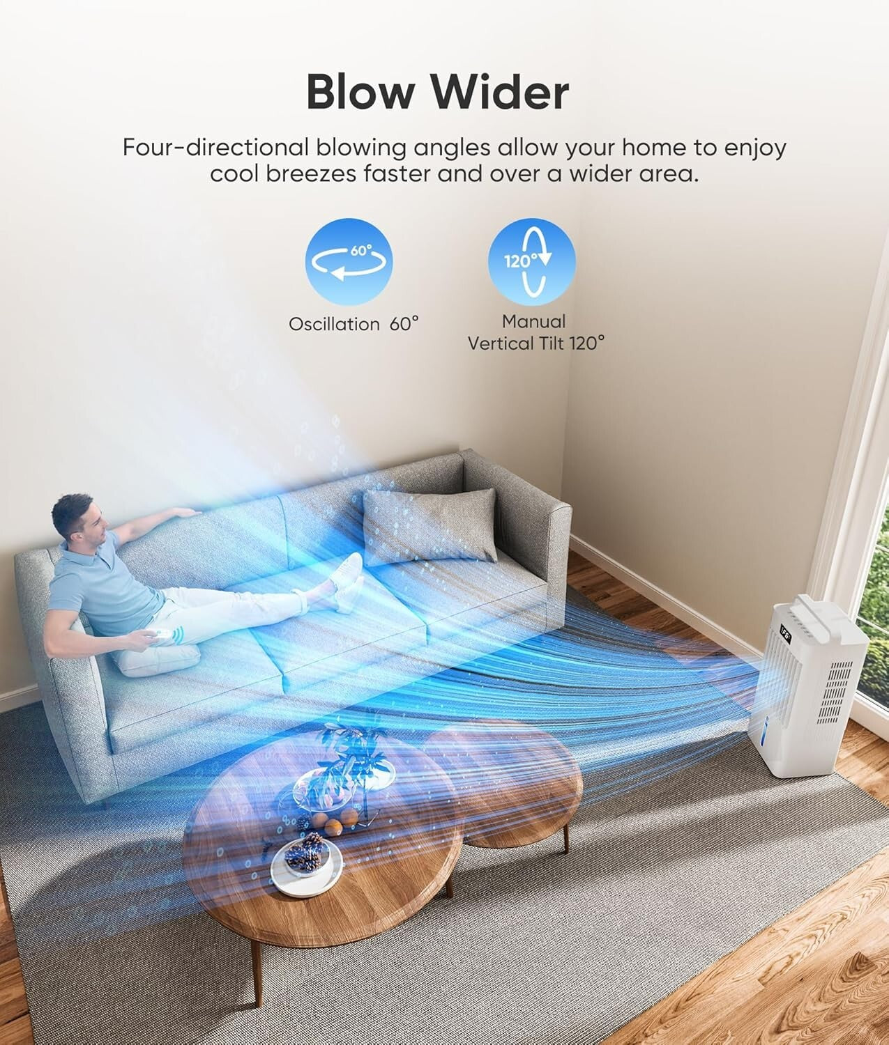 6-Speed Portable Evaporative Air Conditioner with 20H Cooling & Remote Control