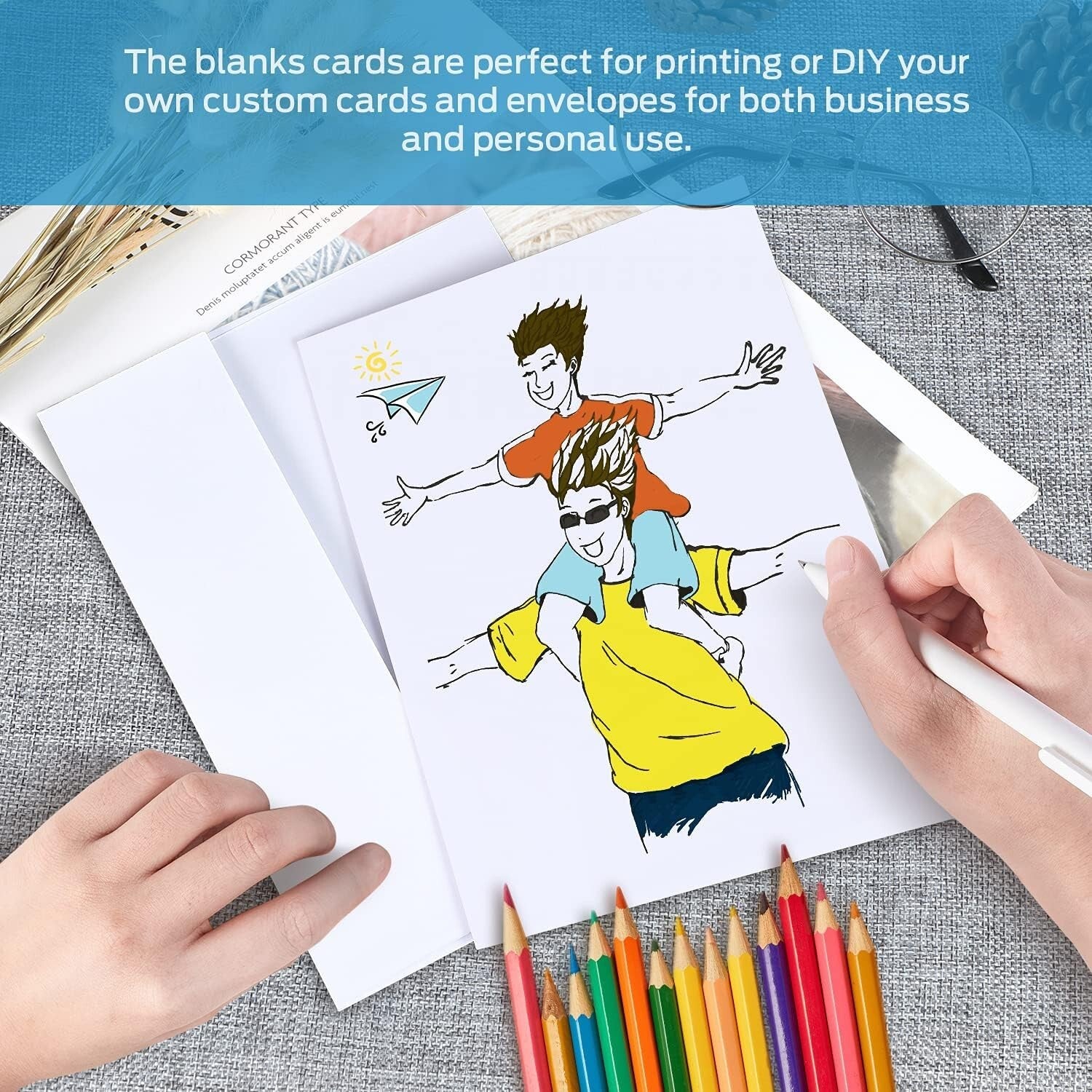 Versatile 200 Pack of A7 Blank Cards & Envelopes - Ideal for Weddings & Showers