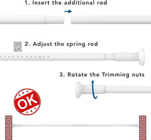 Load image into Gallery viewer, Adjustable Tension Curtain Rod 51-165” - Rust-Free, Easy No Drill Installation