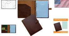 Load image into Gallery viewer, Premium Leather A5 Planner 2025-2026 - Refillable with Card Holder &amp; Pockets