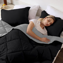Load image into Gallery viewer, Luxurious Black and Grey California King Comforter Set - Soft Microfiber Bedding