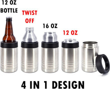 Load image into Gallery viewer, 6-Pack Stainless Steel Double Wall Beverage Cooler - 12 oz Can &amp; 16 oz Bottle