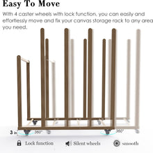 Load image into Gallery viewer, Stunning Four-Tier Beech Wood Art Rack with Lockable Wheels for Easy Transport