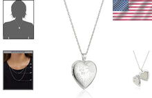 Load image into Gallery viewer, Timeless 18" Sterling Silver Heart Locket with 'You Are My Sunshine' Engraving