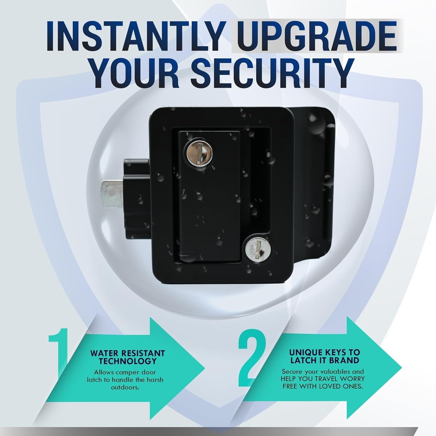 Durable Water-Resistant RV Door Locks - Easy Install with 4 Keys Included