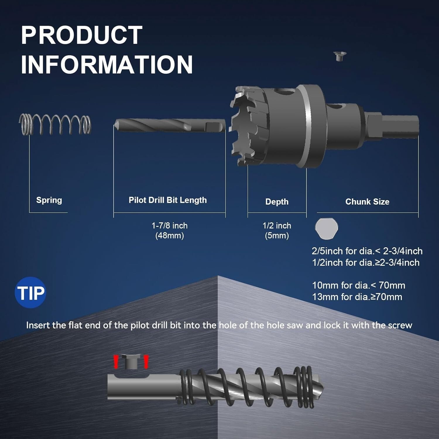 Carbide Hole Saw 165mm with Titanium Drill Bits - Perfect for Hard Metals