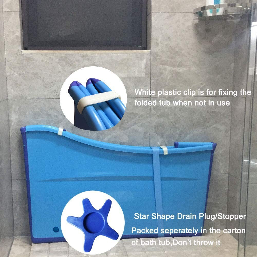Blue Foldable Shower Tub for Toddlers & Petite Adults - Easy Storage Solutions