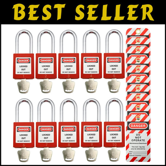 Essential Red Lockout Tagout Locks with 12 Keys - Optimal Safety Guaranteed