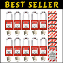 Load image into Gallery viewer, Essential Red Lockout Tagout Locks with 12 Keys - Optimal Safety Guaranteed