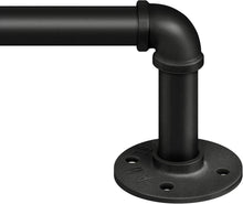 Load image into Gallery viewer, Industrial Wrap-Around Black Curtain Rod 144-168" - Heavy Duty Adjustable Design