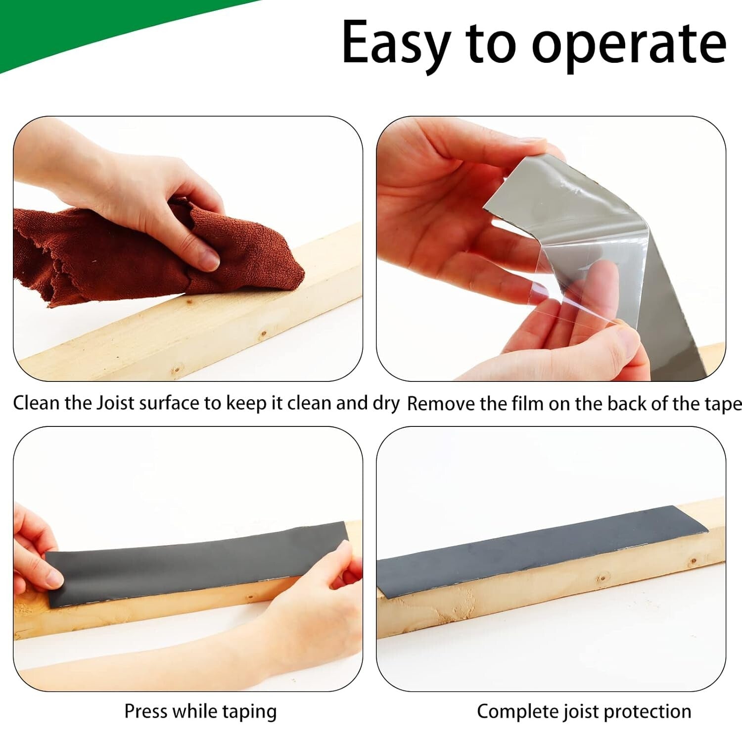 12 Rolls Butyl Deck Joist Tape - Waterproof Self-Adhesive Weather Protection