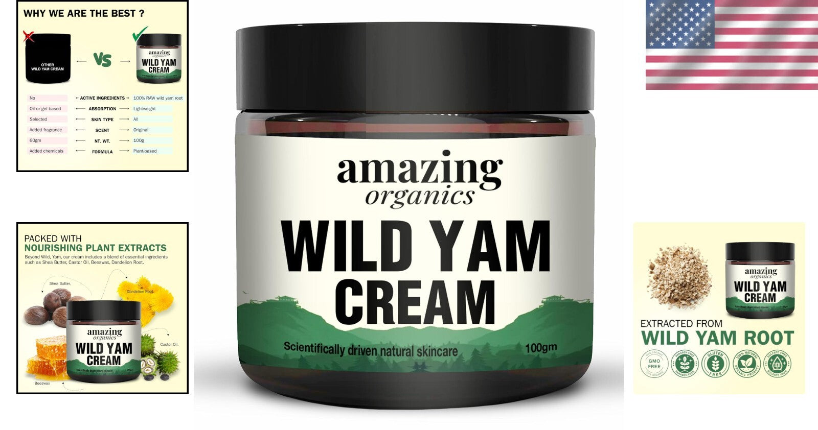 Cruelty-Free Wild Yam Cream: Natural Moisturizer and Menstrual Relief, 1 oz