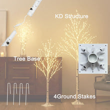 Load image into Gallery viewer, Stylish 6FT Birch Tree Featuring 330 Fairy Lights - Ideal for Indoor/Outdoor Use