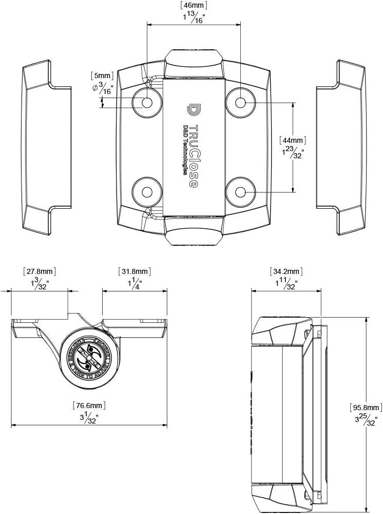 Reinforced Black Gate Hinges with Patented Closure - 2 Pack for Metal Gates