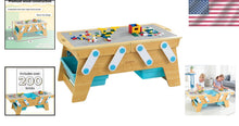 Load image into Gallery viewer, Durable Building Bricks Storage Table with Three Bins - Versatile Play Space