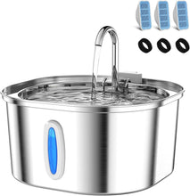 Load image into Gallery viewer, 3.2L Stainless Steel Cat Water Fountain with Double Filtration - Quiet &amp; Durable