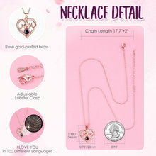Load image into Gallery viewer, Charming Gift Set for Mom: Roses, Bear, and I Love You Necklace in Rose Gold