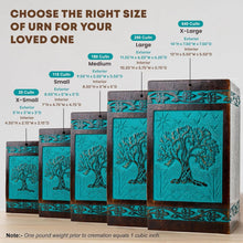 Load image into Gallery viewer, Elegant Mango Wood Cremation Urn: Handcrafted, TSA Approved, 115 lbs Capacity