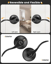 Load image into Gallery viewer, Heavy-Duty Zinc Alloy 8 Pack Door Handles - Matte Black, Ambidextrous Design