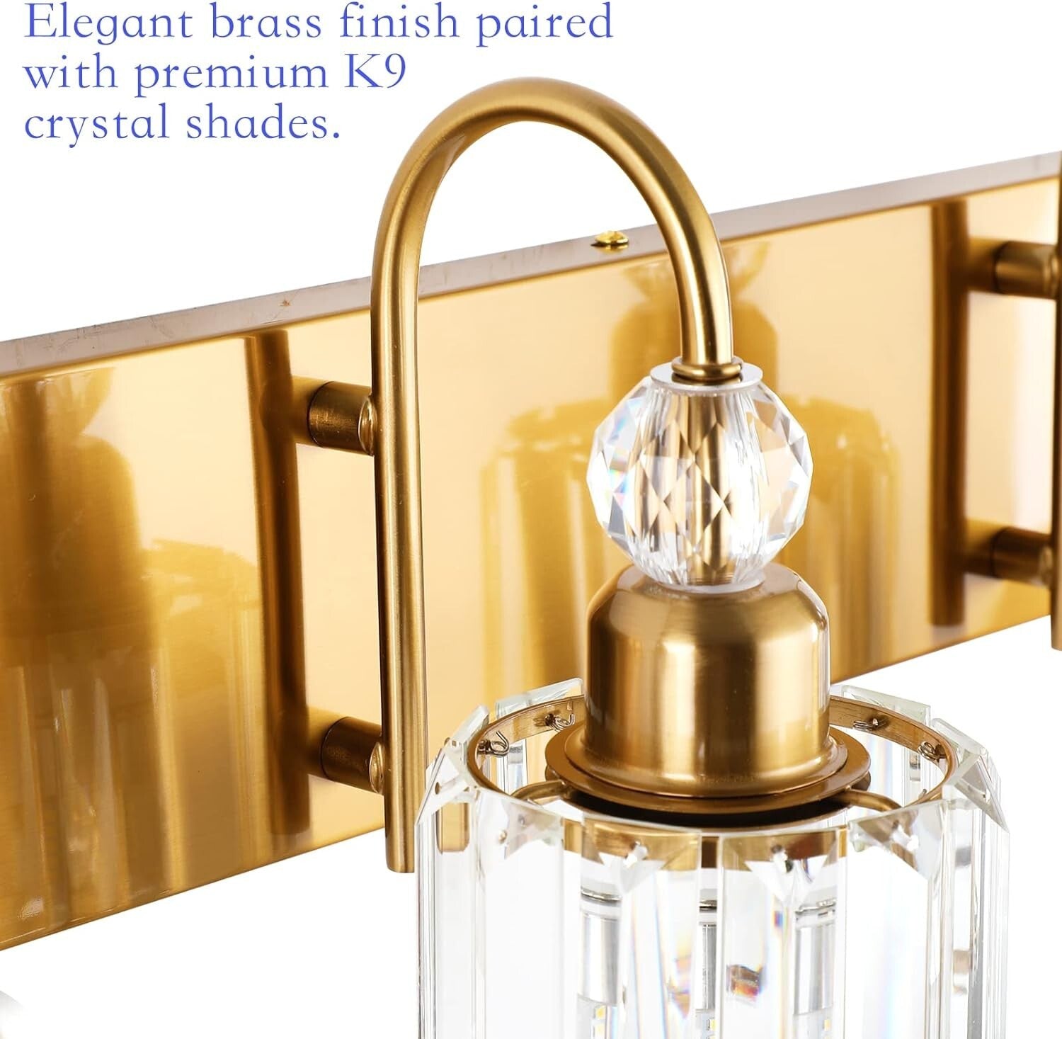 Contemporary 4-Light Bathroom Wall Lighting with Crystal Shades & Touch Control