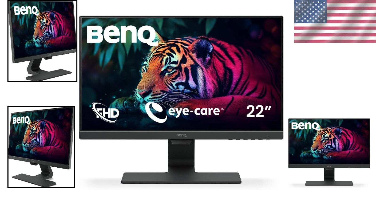 Vibrant 22-Inch Full HD Monitor with Eye-Care Features & Hidden Cable Management