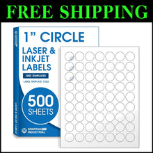 Load image into Gallery viewer, Durable 1" Circle Labels - 500 Matte White Stickers for Home &amp; Business Use