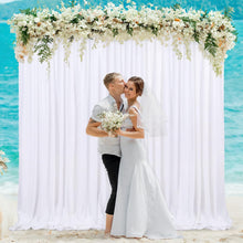 Load image into Gallery viewer, Premium White Backdrop Curtain Panels - 4 x 5ft x 10ft for Photography and Decor