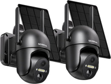 Load image into Gallery viewer, Wireless Solar Outdoor Cameras - 2-Pack with Color Night Vision &amp; Two-Way Talk