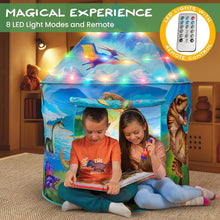 Load image into Gallery viewer, Vibrant Dino Play Tent with Roar Sounds &amp; Remote LED Lights - Indoor &amp; Outdoor!