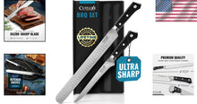 Load image into Gallery viewer, Artisan BBQ Knife Set – Razor-Sharp 12" Slicing Knife &amp; 6" Boning Knife Gift Set