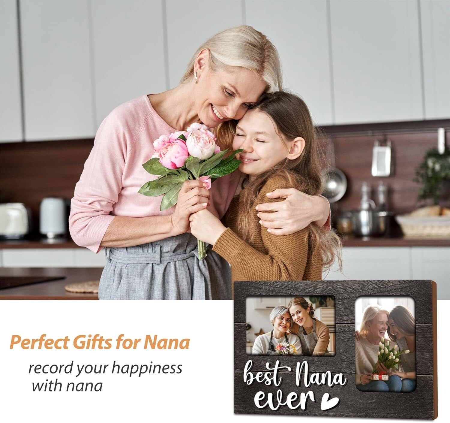 Elegant 3D Photo Frame for Nana - Holds Two Pictures, Perfect Gift for Occasions